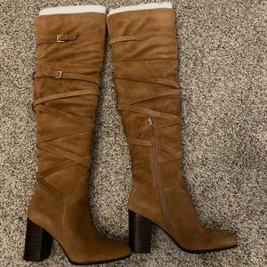 Sam Edelman Sable Belt Strap Suede Over The Knee